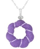 Sis By Simone I Smith Platinum Over Sterling Silver Necklace, Crystal And Purple Lucite Pendant