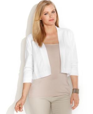 Calvin Klein Plus Size Lace-back Cropped Cardigan