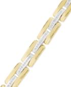 Men's Diamond Link Bracelet (1/2 Ct. T.w.) In 10k Two-tone Gold