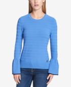 Tommy Hilfiger Textured Bell-sleeve Sweater, Created For Macy's