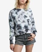 Volcom Juniors' Ozzie Tie-dyed Alien Graphic Cropped Sweatshirt