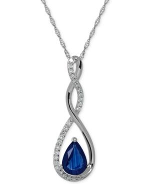 Birthstone And Diamond (1/10 Ct. T.w.) 18 Pendant Necklace In 14k White Or Yellow Gold