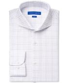 Vince Camuto Slim-fit Blue Dobby Graphic Check Dress Shirt