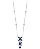 Royale Bleu By Effy Sapphire (1-1/4 Ct. T.w.) & Diamond (1/6 Ct. T.w.) 16 Pendant Necklace In 14k White Gold