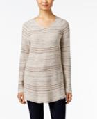 Style & Co Striped Tunic Sweater, Only At Macy's
