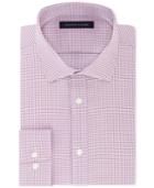 Tommy Hilfiger Men's Fitted Flex Stretch Performance Red Check Dress Shirt