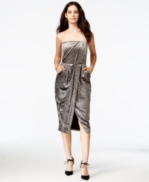 Rachel Rachel Roy Metallic Strapless Midi Dress