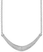 Diamond Curved Bar Necklace In Sterling Silver (1/2 Ct. T.w.)