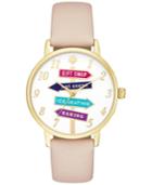 Kate Spade New York Women's Metro Vachetta Leather Strap Watch 34mm Ksw1215
