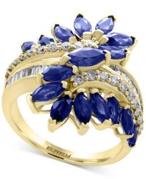 Effy Sapphire (3-1/5 Ct. T.w.) & Diamond (3/8 Ct. T.w.) Ring In 14k Gold