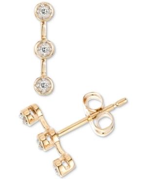 Elsie May Diamond Accent Bezel Bar Stud Earrings In 14k Gold