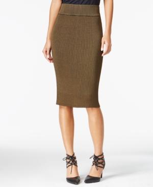 Bar Iii Ribbed Midi Pencil Skirt, Only At Macy's