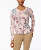 Charter Club Embellished Print Cardigan, Only At Macy's