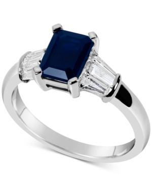 Sapphire (1-3/4 Ct. T.w.) & Diamond (1/3 Ct. T.w.) Ring In 14k White Gold