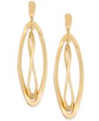 Twisted Oval Orbital Drop Earrings In 14k Gold