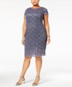 Alex Evenings Plus Size Sequined Lace Dress