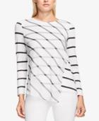Vince Camuto Striped Asymmetrical Top