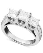 Three-stone Diamond Ring In 14k White Gold (3 Ct. T.w.)