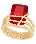 Charter Club Gold-tone Red Stone Multi-row Wrap Ring, Created For Macy's