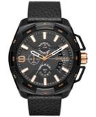 Diesel Men's Chronograph Heavyweight Black Leather Strap Watch 50mm Dz4419