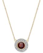 Garnet (5/8 Ct. T.w.) And Diamond Accent Pendant Necklace In 14k Gold