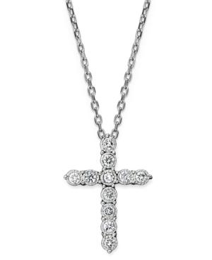 Trumiracle Diamond Necklace, 10k White Gold Diamond Cross Pendant (1/4 Ct. T.w.)