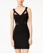 Emerald Sundae Juniors' Illusion-inset Bodycon Dress