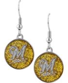 Aminco Milwaukee Brewers Glitter Dangle Earrings