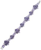 Givenchy Silver-tone Crystal Cluster Flex Link Bracelet
