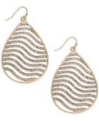 Thalia Sodi Gold-tone Crystal Tiger Stripe Teardrop Drop Earrings, Created For Macy's
