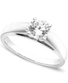 Engagement Ring, Certified Near Colorless Diamond 1/3 Ct. T.w.) And 14k White Gold