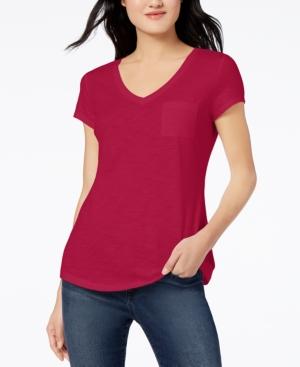 Maison Jules V-neck Patch-pocket T-shirt, Created For Macy's