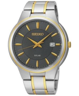 Seiko Men's Solar Calendar Two-tone Bracelet Watch 42mm Sne404