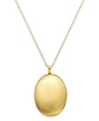 Swirl Oval Locket Necklace In 14k Gold