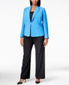 Tahari Asl Plus Size Zip-pocket Crinkle Jacket