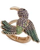 Anne Klein Gold-tone Crystal Bird Stretch Ring