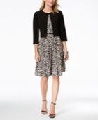 Jessica Howard Belted Printed Dress & Jacket