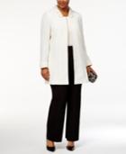 Tahari Asl Plus Size Beaded-collar Cuffed Jacket