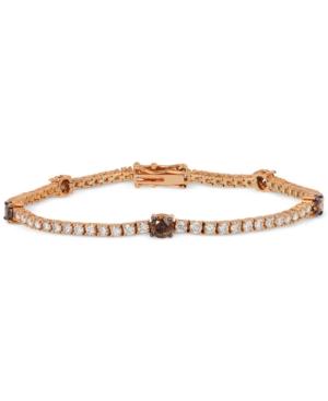 Le Vian Chocolatier White And Chocolate Diamond Bracelet (3-5/8 Ct. T.w.) In 14k Rose Gold
