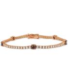 Le Vian Chocolatier White And Chocolate Diamond Bracelet (3-5/8 Ct. T.w.) In 14k Rose Gold