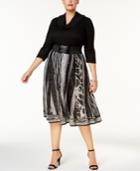 Robbie Bee Plus Size Belted Cowl-neck Dress
