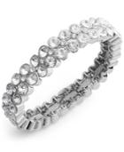 Charter Club Silver-tone Clear Crystal Stretch Bracelet