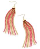 Thalia Sodi Gold-tone Painted Chain Fringe Tassel Drop Earrings, Only At Macy's