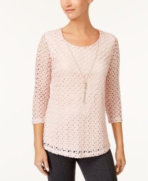 Jm Collection Crocheted Necklace Top, Created For Macy's
