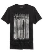 Guess Men's Lines Metallic-print Cotton T-shirt