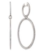 Diamond Double-link Hoop Earrings In Sterling Silver (3/4 Ct. T.w.)