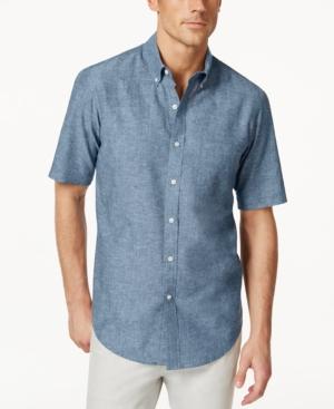 Club Room Creston Heathered Short-sleeve Shirt, Only At Macy's