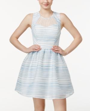 City Studios Juniors' Sleeveless Striped Fit & Flare Dress