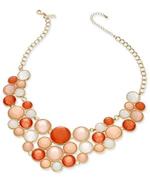 Inc International Concepts Gold-tone Pink Multi-stone Bubble Statement Necklace, Only At Macy's