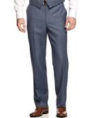 Shaquille O'neal Blue Sharkskin Classic Fit Dress Pants